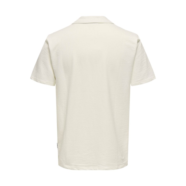 ONLY&SONS ONSKIAN REG SEERSUCKER RESORT POLO Cloud Dancer | Freewear ONSKIAN REG SEERSUCKER RESORT POLO - www.freewear.nl - Freewear