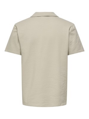 ONLY&SONS ONSKIAN REG SEERSUCKER RESORT POLO Silver Lining | Freewear ONSKIAN REG SEERSUCKER RESORT POLO - www.freewear.nl - Freewear