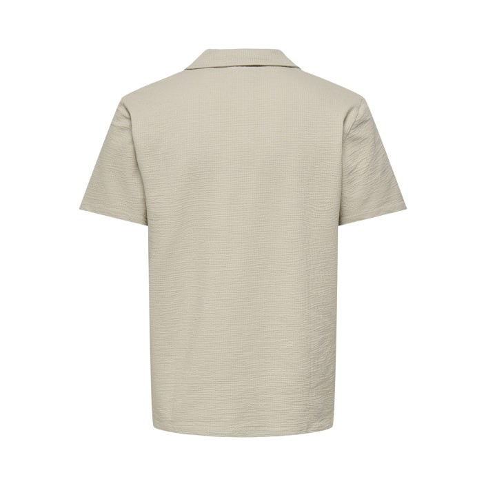 ONLY&SONS ONSKIAN REG SEERSUCKER RESORT POLO Silver Lining | Freewear ONSKIAN REG SEERSUCKER RESORT POLO - www.freewear.nl - Freewear