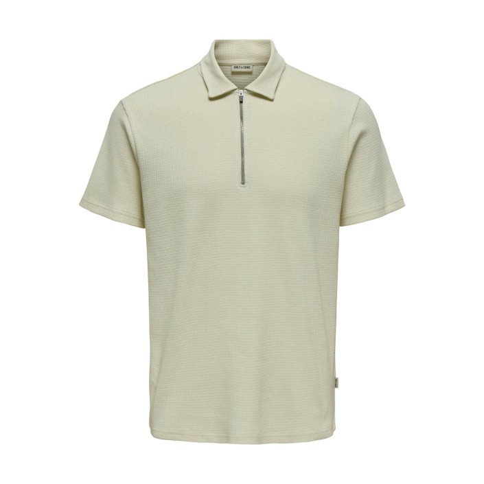 ONLY&SONS ONSCAL REG STRUCT SS HALFZIP POLO Silver Lining | Freewear ONSCAL REG STRUCT SS HALFZIP POLO - www.freewear.nl - Freewear