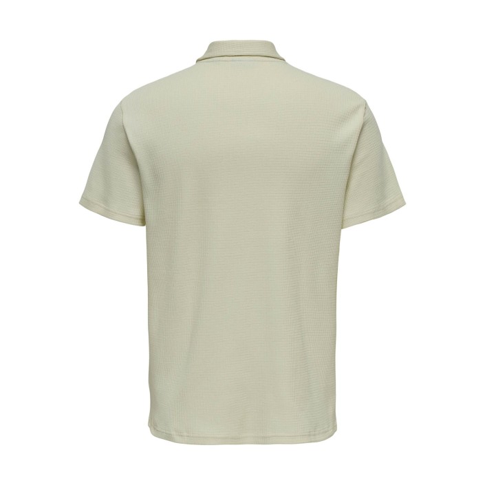 ONLY&SONS ONSCAL REG STRUCT SS HALFZIP POLO Silver Lining | Freewear ONSCAL REG STRUCT SS HALFZIP POLO - www.freewear.nl - Freewear