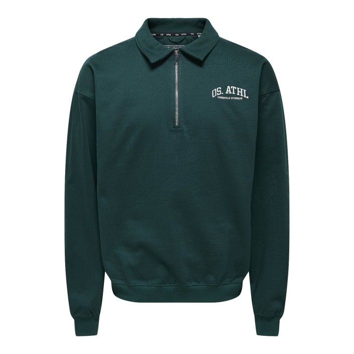 ONLY&SONS ONSBLAIS ATHL RUGBY REG SWEAT Ponderosa Pine | Freewear ONSBLAIS ATHL RUGBY REG SWEAT - www.freewear.nl - Freewear