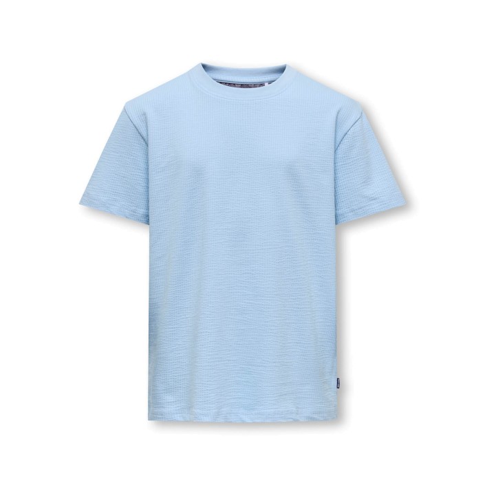 ONLY&SONS OSJKIAN REG SEERSUCKER SS TEE JRS Powder Blue | Freewear OSJKIAN REG SEERSUCKER SS TEE JRS - www.freewear.nl - Freewear