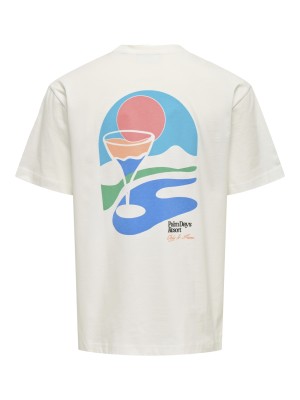 ONLY&SONS ONSPALM DAYS PRINT RLX SS TEE Cloud Dancer/PALM DAYS CLOUD | Freewear ONSPALM DAYS PRINT RLX SS TEE - www.freewear.nl - Freewear