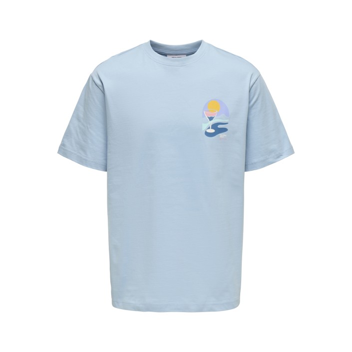 ONLY&SONS ONSPALM DAYS PRINT RLX SS TEE Powder Blue/PALM DAYS POWDER | Freewear ONSPALM DAYS PRINT RLX SS TEE - www.freewear.nl - Freewear