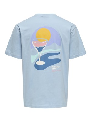 ONLY&SONS ONSPALM DAYS PRINT RLX SS TEE Powder Blue/PALM DAYS POWDER | Freewear ONSPALM DAYS PRINT RLX SS TEE - www.freewear.nl - Freewear