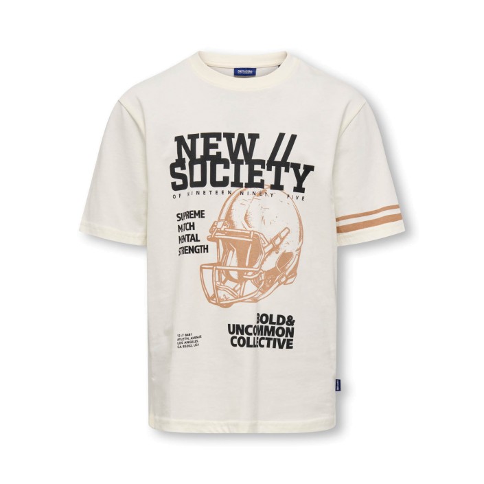 ONLY&SONS OSJSOCIETY LIFE S/S RLX PRINTED TEE: Tofu/Print San Francisco | Freewear OSJSOCIETY LIFE S/S RLX PRINTED TEE: - www.freewear.nl - Freewear