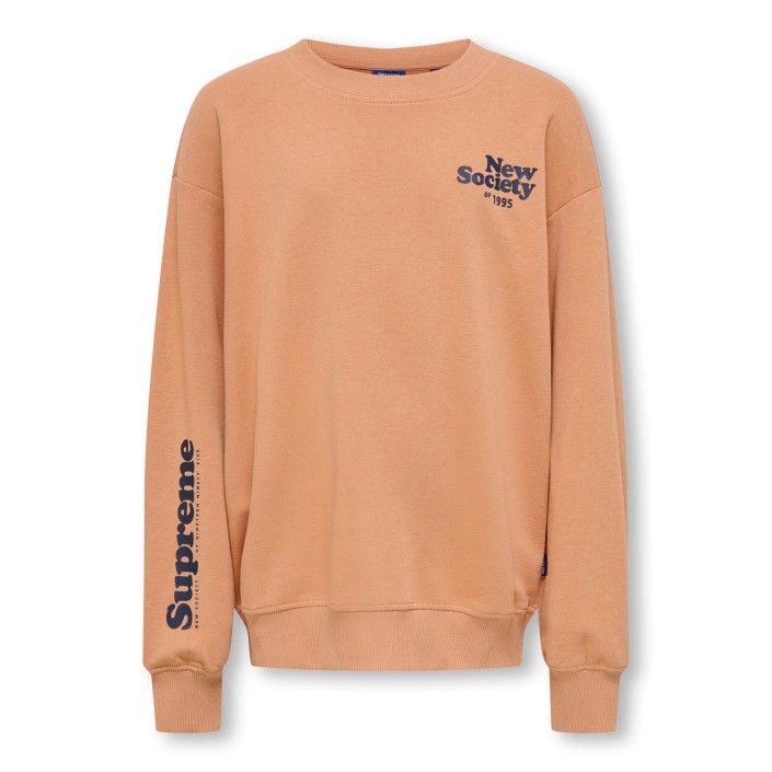 ONLY&SONS OSJTANNER LIFE RLX L/S O-NECK UB SW: Cork/Print Supreme | Freewear OSJTANNER LIFE RLX L/S O-NECK UB SW: - www.freewear.nl - Freewear