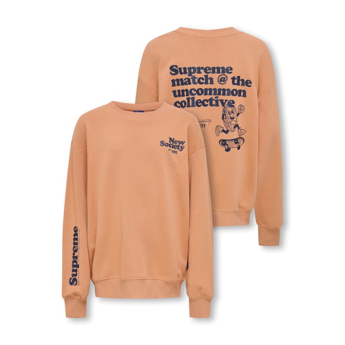 ONLY&SONS OSJTANNER LIFE RLX L/S O-NECK UB SW: Cork/Print Supreme | Freewear OSJTANNER LIFE RLX L/S O-NECK UB SW: - www.freewear.nl - Freewear