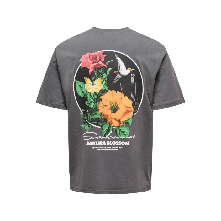 ONLY&SONS ONSKEANE RLX SS PRINT TEE NOOS Magnet/SAKURA BLOSSOM | Freewear ONSKEANE RLX SS PRINT TEE NOOS - www.freewear.nl - Freewear