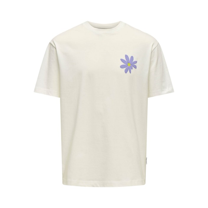 ONLY&SONS ONSFLORA COL PRINT RLX SS TEE Cloud Dancer/FLORA COL CLOUD | Freewear ONSFLORA COL PRINT RLX SS TEE - www.freewear.nl - Freewear