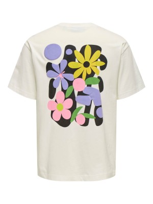 ONLY&SONS ONSFLORA COL PRINT RLX SS TEE Cloud Dancer/FLORA COL CLOUD | Freewear ONSFLORA COL PRINT RLX SS TEE - www.freewear.nl - Freewear
