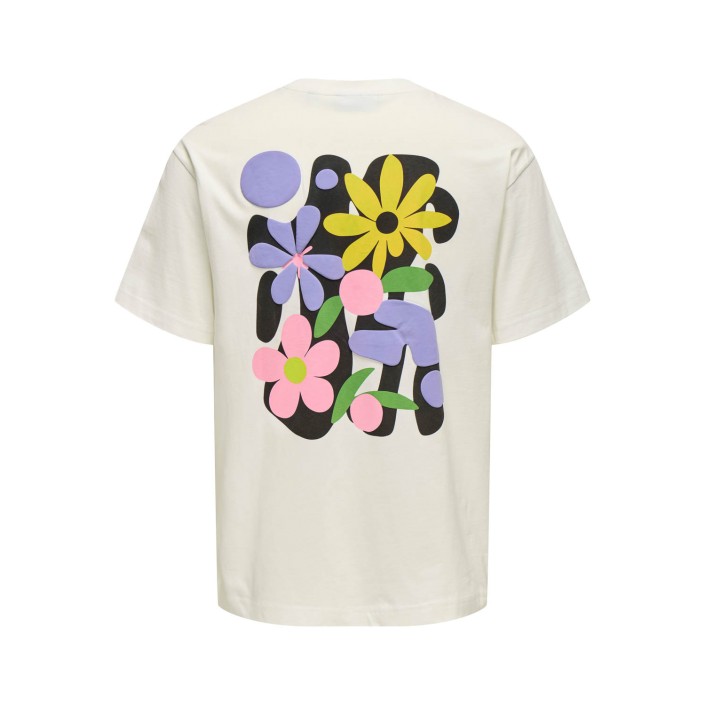 ONLY&SONS ONSFLORA COL PRINT RLX SS TEE Cloud Dancer/FLORA COL CLOUD | Freewear ONSFLORA COL PRINT RLX SS TEE - www.freewear.nl - Freewear
