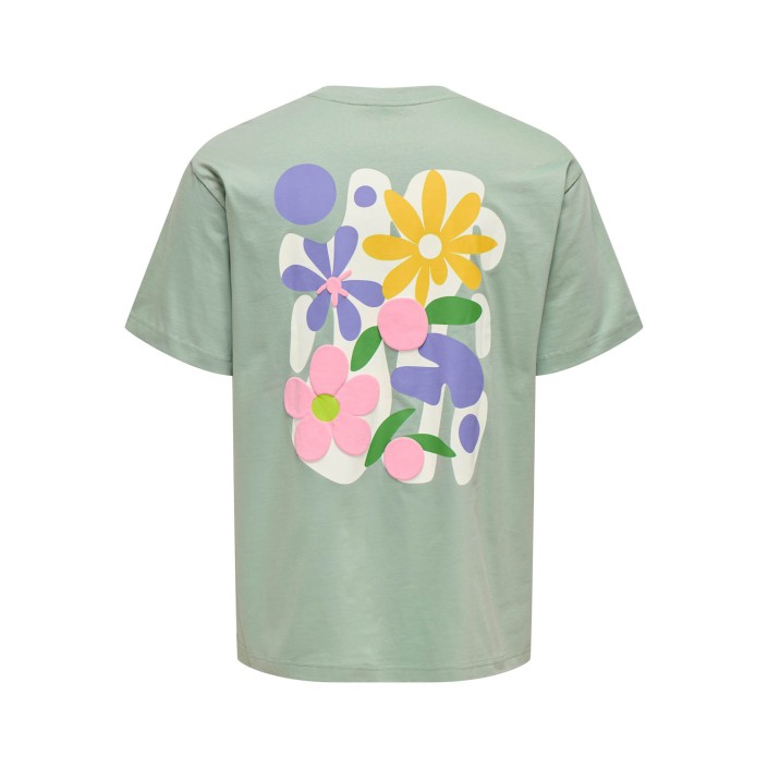 ONLY&SONS ONSFLORA COL PRINT RLX SS TEE Iceberg Green/FLORA COL ICEBERG | Freewear ONSFLORA COL PRINT RLX SS TEE - www.freewear.nl - Freewear