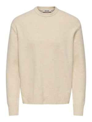ONLY&SONS ONSJAMES RLX CREW KNIT NOOS Oatmeal | Freewear