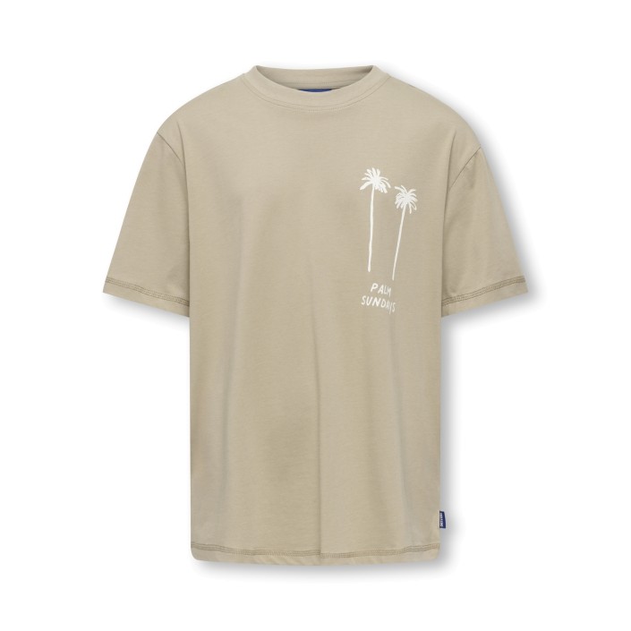 ONLY&SONS OSJMENES  LOOSE SS O-NECK JRS Chinchilla/Palms | Freewear OSJMENES  LOOSE SS O-NECK JRS - www.freewear.nl - Freewear