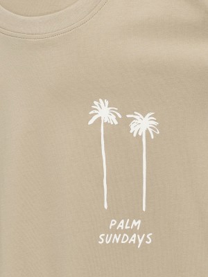 ONLY&SONS OSJMENES  LOOSE SS O-NECK JRS Chinchilla/Palms | Freewear OSJMENES  LOOSE SS O-NECK JRS - www.freewear.nl - Freewear