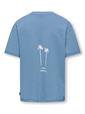 ONLY&SONS OSJMENES  LOOSE SS O-NECK JRS Endless Sky/BIG PALMS BACK | Freewear OSJMENES  LOOSE SS O-NECK JRS - www.freewear.nl - Freewear