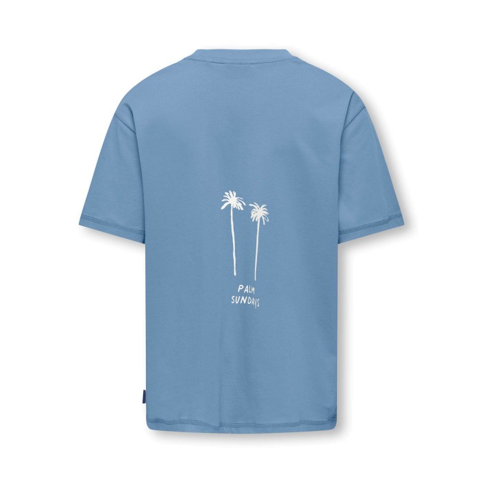 ONLY&SONS OSJMENES  LOOSE SS O-NECK JRS Endless Sky/BIG PALMS BACK | Freewear OSJMENES  LOOSE SS O-NECK JRS - www.freewear.nl - Freewear