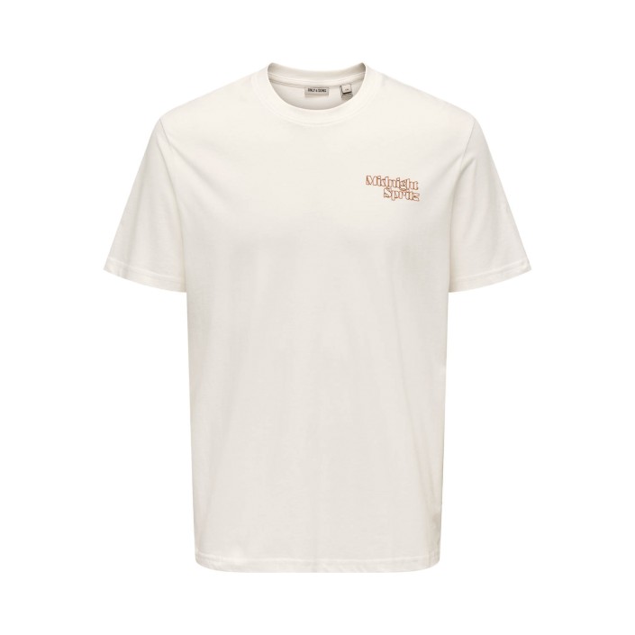 ONLY&SONS ONSCHRIS LIFE REG SS TEE Cloud Dancer/MIDNIGHT SPRITZ CLO | Freewear ONSCHRIS LIFE REG SS TEE - www.freewear.nl - Freewear
