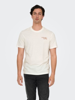ONLY&SONS ONSCHRIS LIFE REG SS TEE Cloud Dancer/MIDNIGHT SPRITZ CLO | Freewear ONSCHRIS LIFE REG SS TEE - www.freewear.nl - Freewear