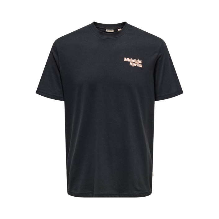 ONLY&SONS ONSCHRIS LIFE REG SS TEE Jet Black/MIDNIGHT SPRITZ JET | Freewear ONSCHRIS LIFE REG SS TEE - www.freewear.nl - Freewear