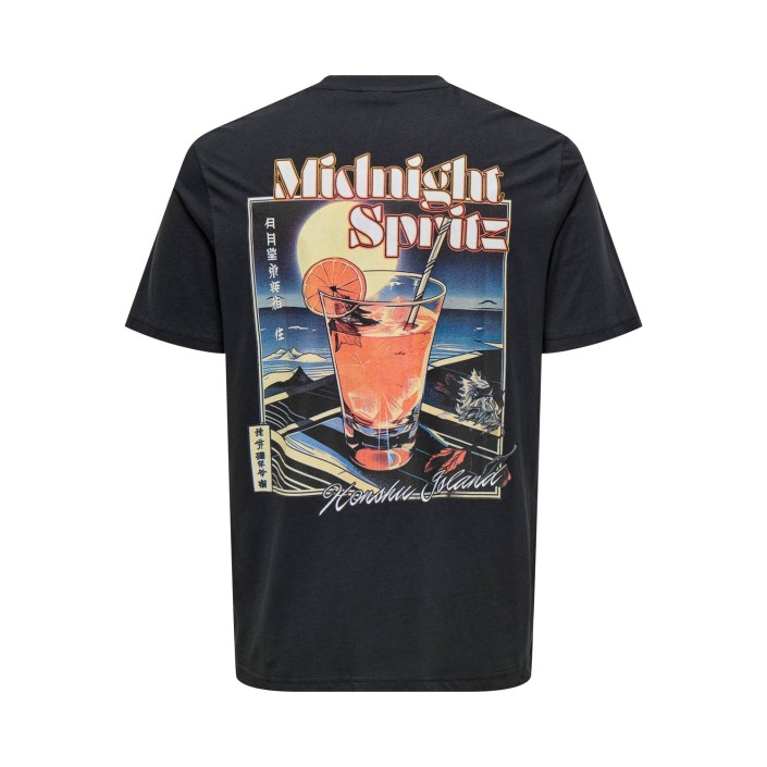 ONLY&SONS ONSCHRIS LIFE REG SS TEE Jet Black/MIDNIGHT SPRITZ JET | Freewear ONSCHRIS LIFE REG SS TEE - www.freewear.nl - Freewear
