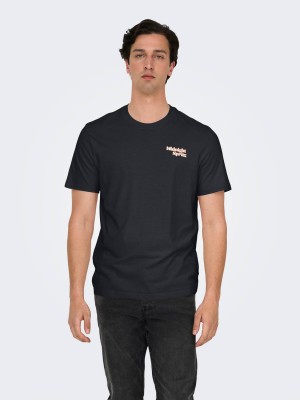 ONLY&SONS ONSCHRIS LIFE REG SS TEE Jet Black/MIDNIGHT SPRITZ JET | Freewear ONSCHRIS LIFE REG SS TEE - www.freewear.nl - Freewear