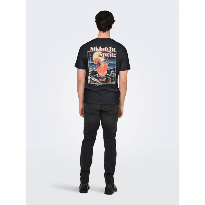 ONLY&SONS ONSCHRIS LIFE REG SS TEE Jet Black/MIDNIGHT SPRITZ JET | Freewear ONSCHRIS LIFE REG SS TEE - www.freewear.nl - Freewear