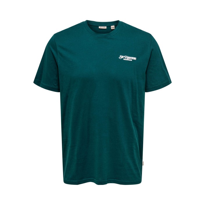 ONLY&SONS ONSCHRIS LIFE REG SS TEE Dark Sea/SIP HAPPENS DARK | Freewear ONSCHRIS LIFE REG SS TEE - www.freewear.nl - Freewear