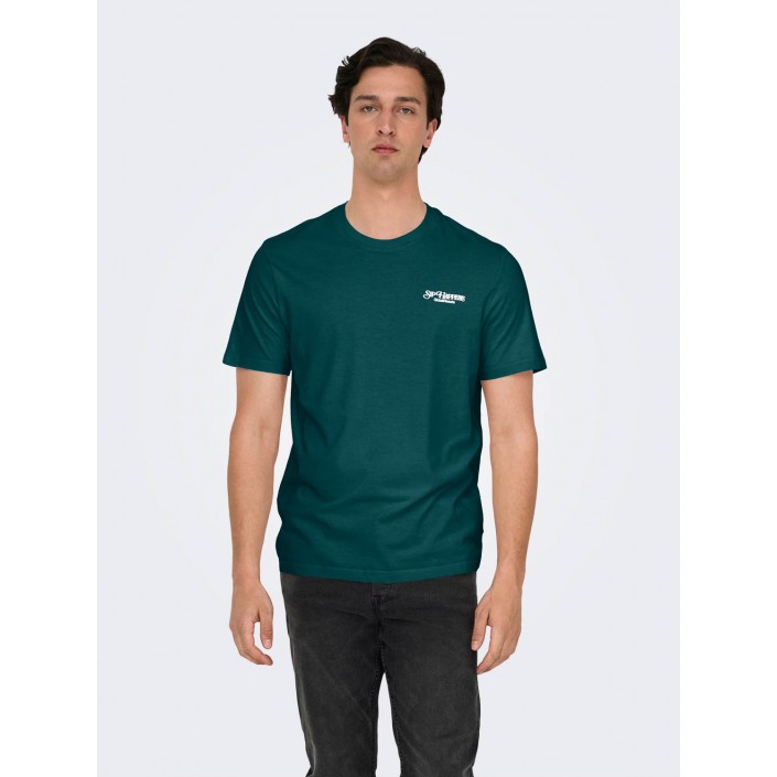 ONLY&SONS ONSCHRIS LIFE REG SS TEE Dark Sea/SIP HAPPENS DARK | Freewear ONSCHRIS LIFE REG SS TEE - www.freewear.nl - Freewear