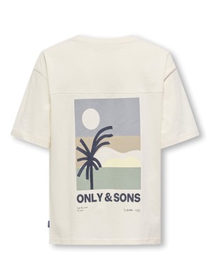 ONLY&SONS OSJARTSY LIFE SS OVS B. PRINTED TEE: Tofu/BACK PALM FRONT OS | Freewear OSJARTSY LIFE SS OVS B. PRINTED TEE: - www.freewear.nl - Freewear