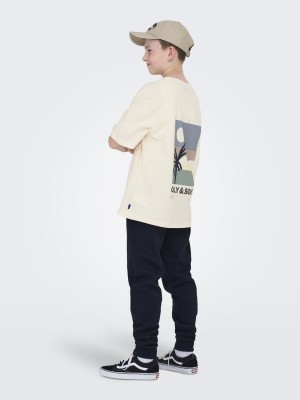 ONLY&SONS OSJARTSY LIFE SS OVS B. PRINTED TEE: Tofu/BACK PALM FRONT OS | Freewear OSJARTSY LIFE SS OVS B. PRINTED TEE: - www.freewear.nl - Freewear