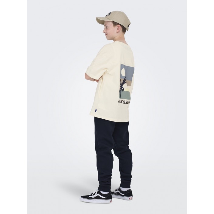 ONLY&SONS OSJARTSY LIFE SS OVS B. PRINTED TEE: Tofu/BACK PALM FRONT OS | Freewear OSJARTSY LIFE SS OVS B. PRINTED TEE: - www.freewear.nl - Freewear