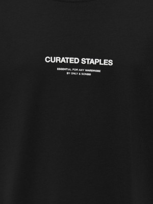 ONLY&SONS OSJCURATED RLX PRINT SS TEE VD Black | Freewear OSJCURATED RLX PRINT SS TEE VD - www.freewear.nl - Freewear