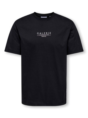 ONLY&SONS OSJVISTA RLX SS TEE Jet Black/Vista black | Freewear OSJVISTA RLX SS TEE - www.freewear.nl - Freewear