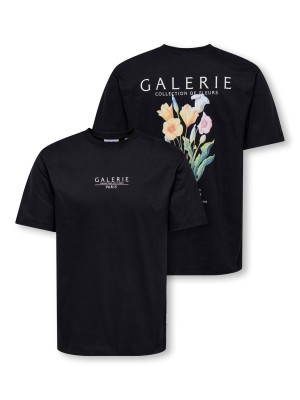 ONLY&SONS OSJVISTA RLX SS TEE Jet Black/Vista black | Freewear OSJVISTA RLX SS TEE - www.freewear.nl - Freewear