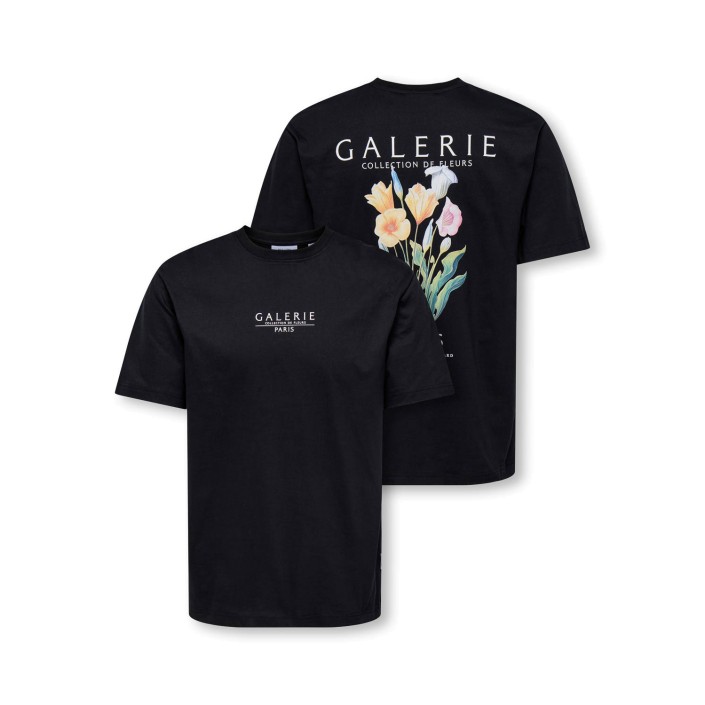 ONLY&SONS OSJVISTA RLX SS TEE Jet Black/Vista black | Freewear OSJVISTA RLX SS TEE - www.freewear.nl - Freewear