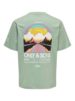 ONLY&SONS OSJKAZBAH PRINT REG SS TEE Iceberg Green/Kazbah | Freewear OSJKAZBAH PRINT REG SS TEE - www.freewear.nl - Freewear