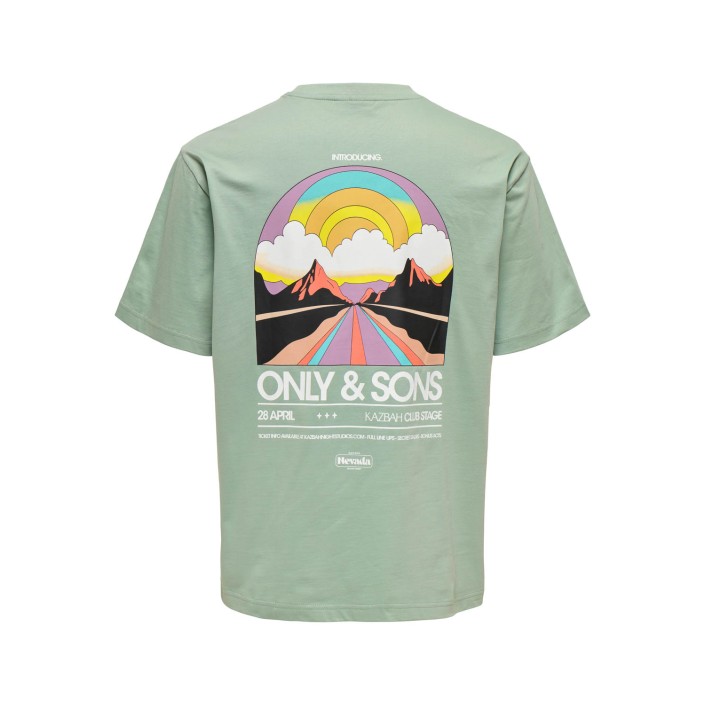 ONLY&SONS OSJKAZBAH PRINT REG SS TEE Iceberg Green/Kazbah | Freewear OSJKAZBAH PRINT REG SS TEE - www.freewear.nl - Freewear