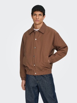 ONLY&SONS ONSBRATT LIFE T2T PADDED COACH JACK: Friar Brown | Freewear ONSBRATT LIFE T2T PADDED COACH JACK: - www.freewear.nl - Freewear