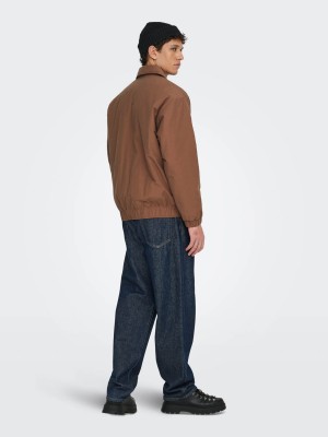 ONLY&SONS ONSBRATT LIFE T2T PADDED COACH JACK: Friar Brown | Freewear ONSBRATT LIFE T2T PADDED COACH JACK: - www.freewear.nl - Freewear