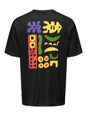ONLY&SONS ONSMALIK ART LIFE RLX SS TEE CS Black/ABSTRACT | Freewear ONSMALIK ART LIFE RLX SS TEE CS - www.freewear.nl - Freewear