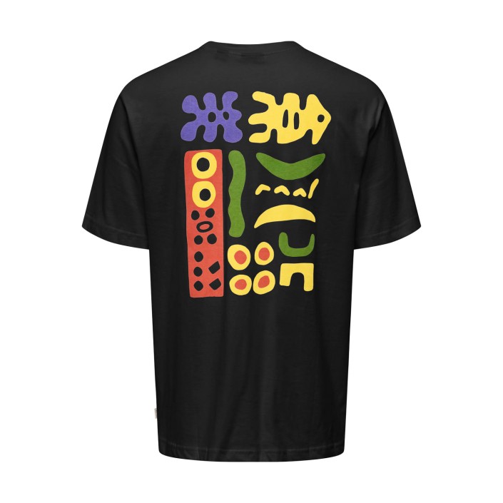 ONLY&SONS ONSMALIK ART LIFE RLX SS TEE CS Black/ABSTRACT | Freewear ONSMALIK ART LIFE RLX SS TEE CS - www.freewear.nl - Freewear