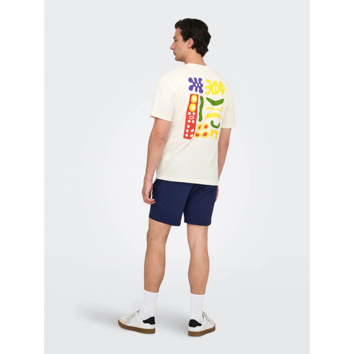 ONLY&SONS ONSMALIK ART LIFE RLX SS TEE CS Cloud Dancer/ABSTRACT CLOUD | Freewear ONSMALIK ART LIFE RLX SS TEE CS - www.freewear.nl - Freewear