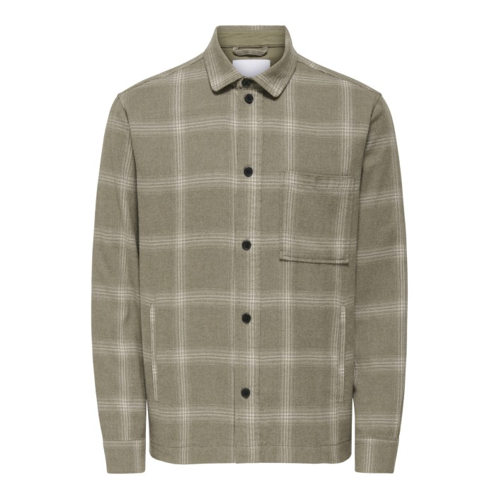 ONLY&SONS ONSAIDEN CHECKED TWILL SHIRT FRML Walnut/MELANGE CHECK | Freewear ONSAIDEN CHECKED TWILL SHIRT FRML - www.freewear.nl - Freewear