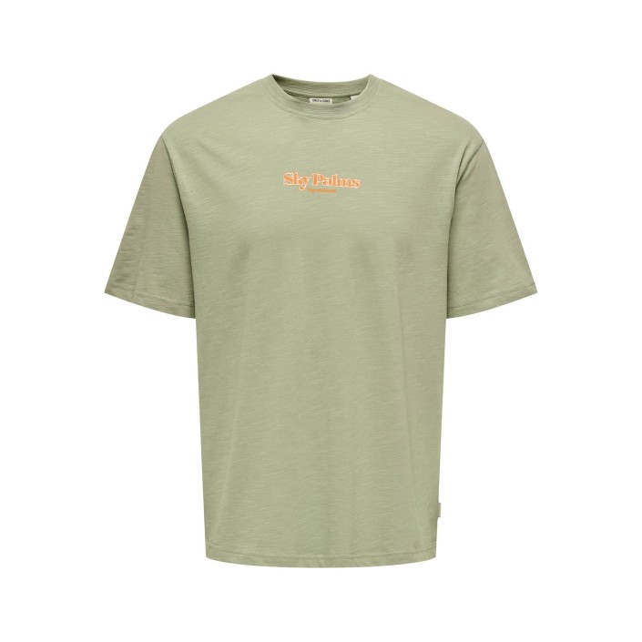 ONLY&SONS ONSLUIS PALM RLX SS TEE CS Laurel Oak/LAURAL OAK SKY PALMS | Freewear ONSLUIS PALM RLX SS TEE CS - www.freewear.nl - Freewear