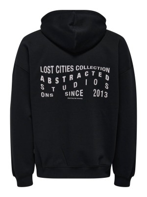 ONLY&SONS ONSGALLERY VTG HOODIE Black/Lost Cities | Freewear ONSGALLERY VTG HOODIE - www.freewear.nl - Freewear