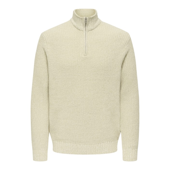 ONLY&SONS ONSJOIN REG LS HIGH NECK KNIT CAMP Egret/MOONSTRUCK | Freewear ONSJOIN REG LS HIGH NECK KNIT CAMP - www.freewear.nl - Freewear