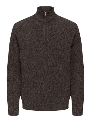 ONLY&SONS ONSJOIN REG LS HIGH NECK KNIT CAMP Sequoia/COFFEE BEAN | Freewear ONSJOIN REG LS HIGH NECK KNIT CAMP - www.freewear.nl - Freewear